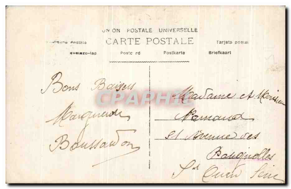 Je pense à vous — scène bucolique avec femme en robe — éditeur Union Postale Universelle, n°137 — Rückseite