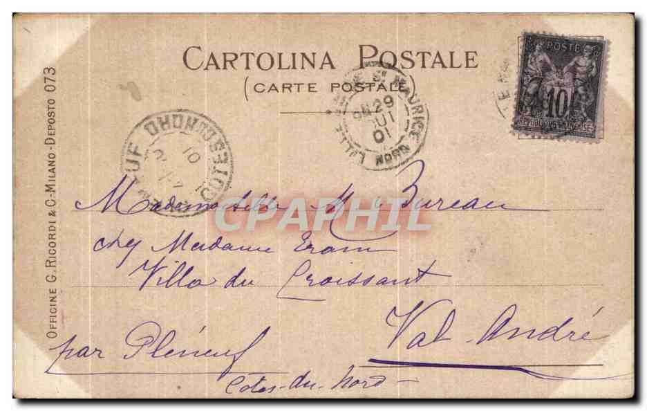 CPA Quo Vadis Ange  — Verso