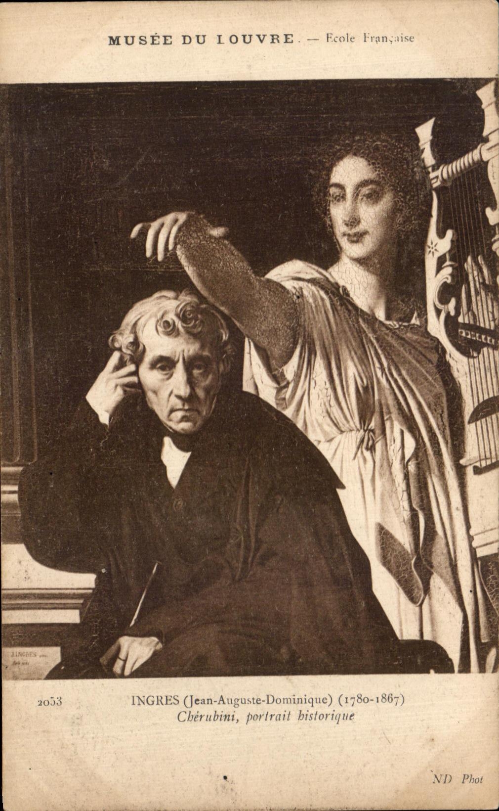 CPA Ingres Cherubini portrait historique Musee du Louvre Paris