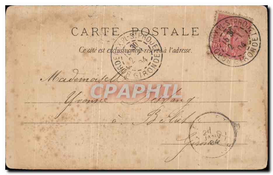 CPA Bataille de plumes Femme Soldat — Verso