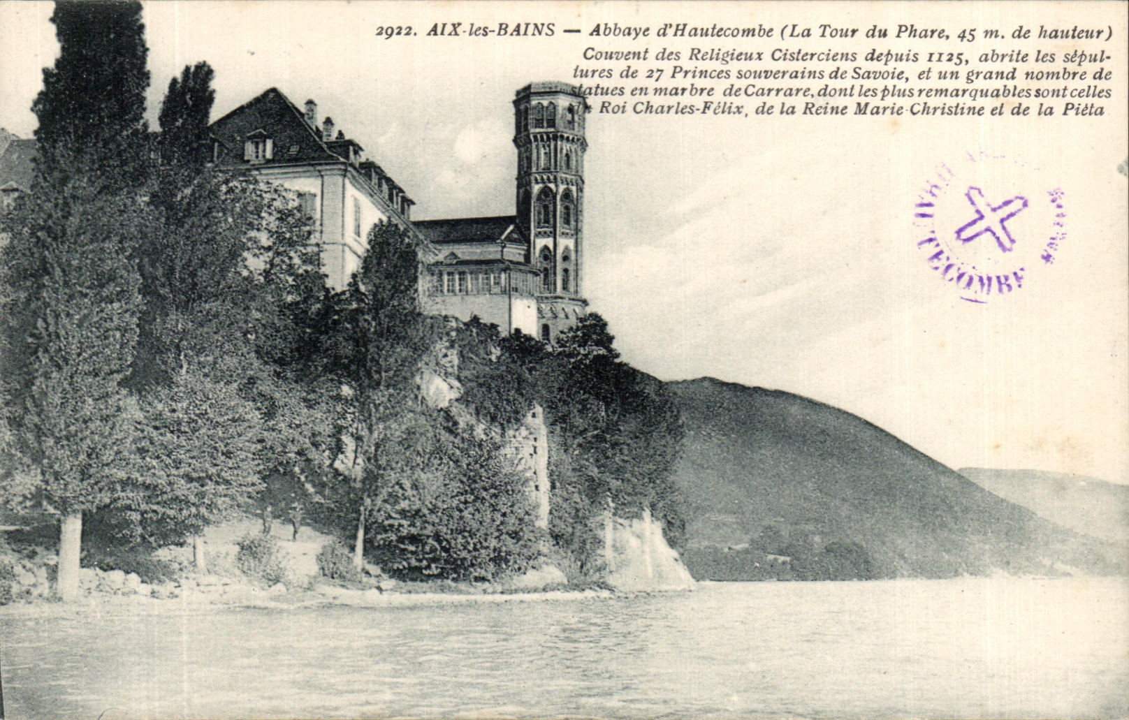 AIX-les-BAINS — Abbaye d'Hautecombe (La Tour du Phare, 45 m. de hauteur) — Collection 'LA PLUS BELLE' F. de Aigieu, Chambéry