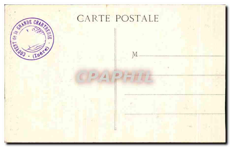 CPA Dauphine Couvent de la Grande Chartreuse La Chapelle — Verso