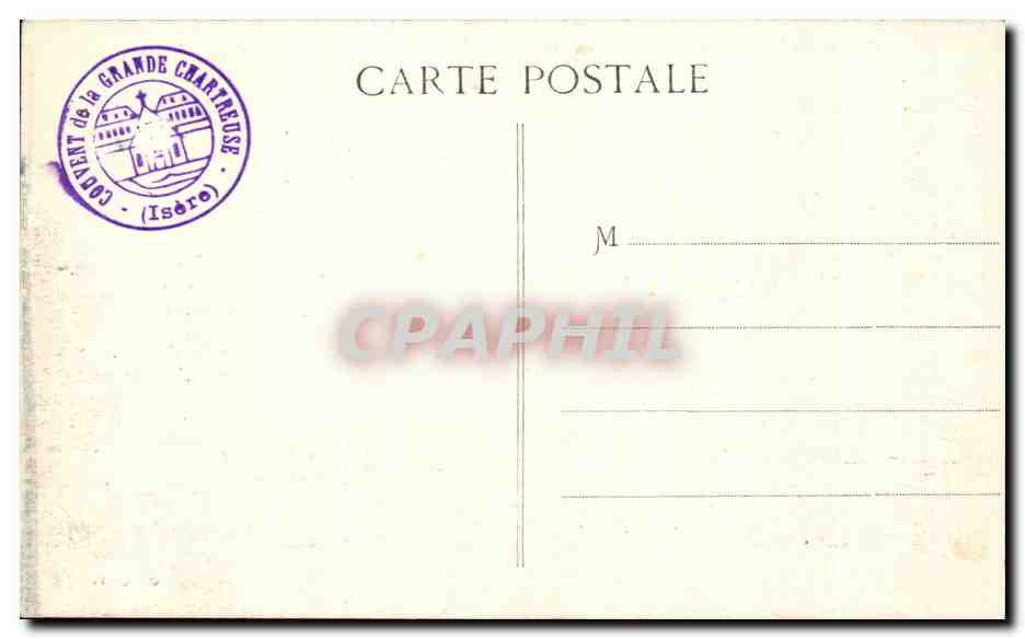 CPA Couvent de la Grande Chartreuse la Cour d'Honneur — Verso