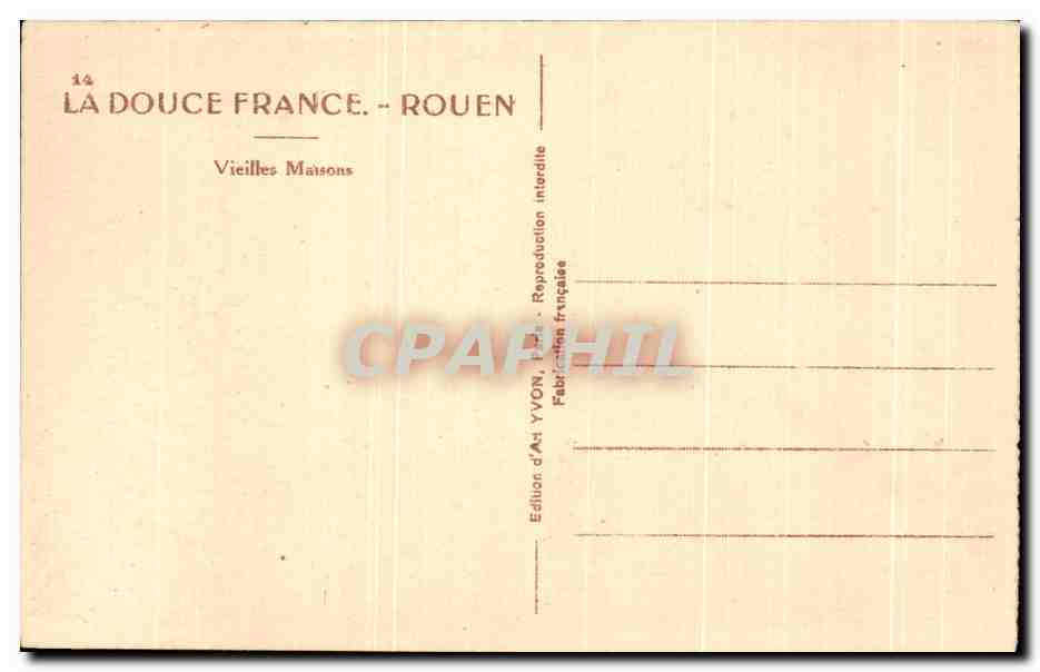 CPA Rouen Vieilles Maisons — Rückseite