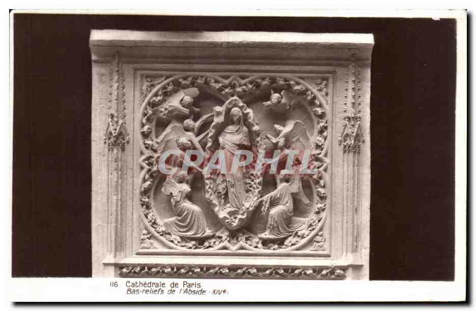 CPA Cathedrale de Paris Bas reliefs de I'Abside