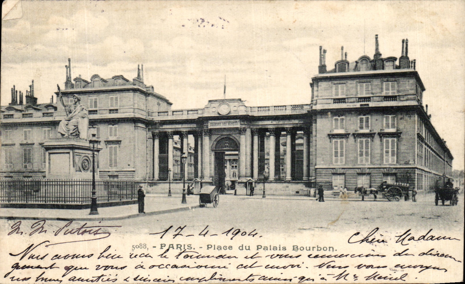 CPA Paris Place du Palais Bourbon