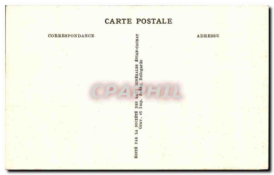 CPA Evian Les Bains L'Etablissement Thermal — Verso