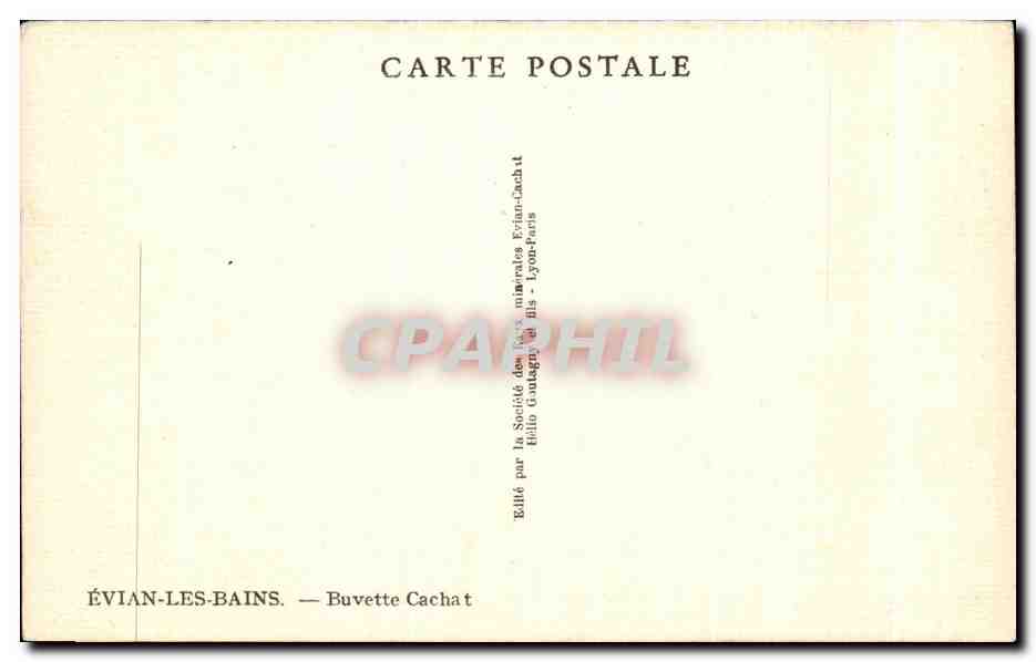 CPA Evian Les Bains Buvette Cachat — Verso