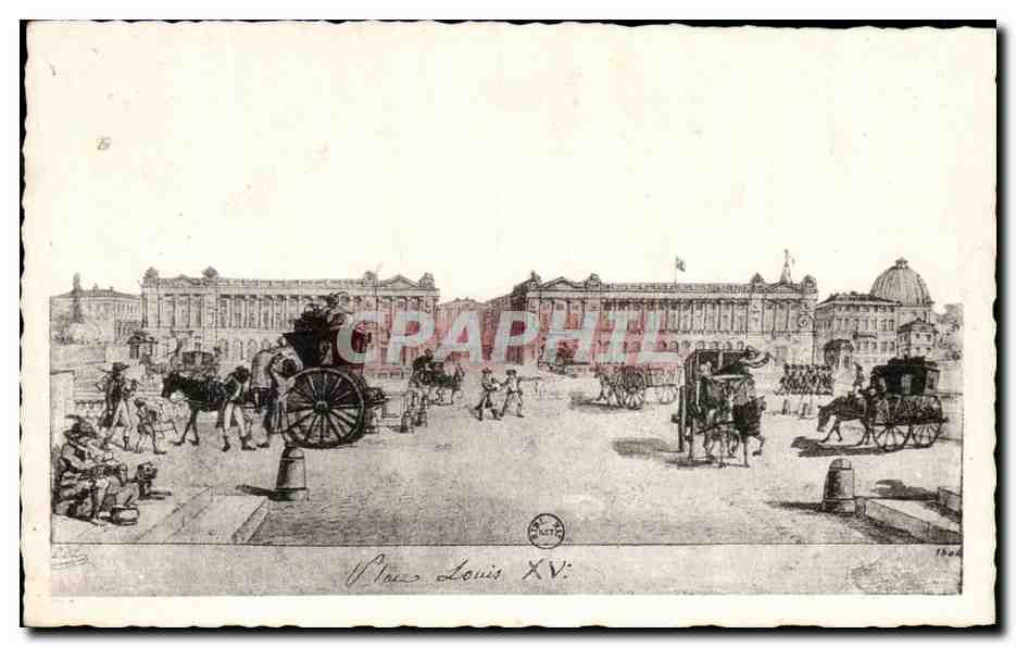 CPA Ancien paris La place de la Concorde a l'avenement de l'EMpire 1804