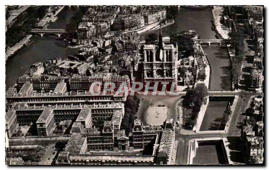 CPA Paris Vur Aerienne Eglise Notre Dame De Paris