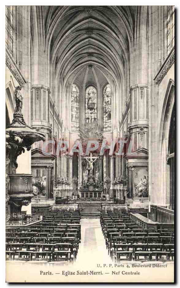 CPA Paris Eglise Saint Merri Nef Centrale