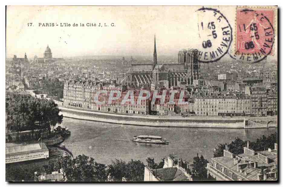 CPA Paris L'lle de la Cite Notre Dame