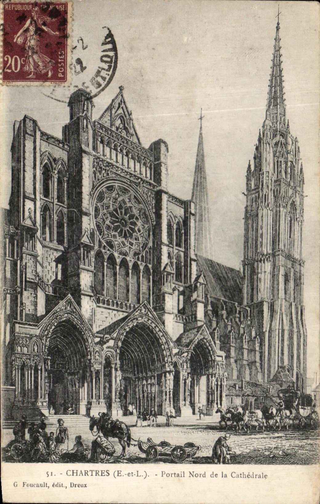 CPA Chartres Portail Nord de la Cathedrale 