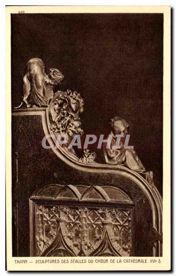 CPA Thann Sculptures Des Stalles Du Choeur De la Cathedrale