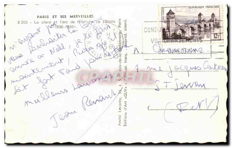 CPA Paris Et Ses Merveilles La place de l'arc de triomphe  — Rückseite
