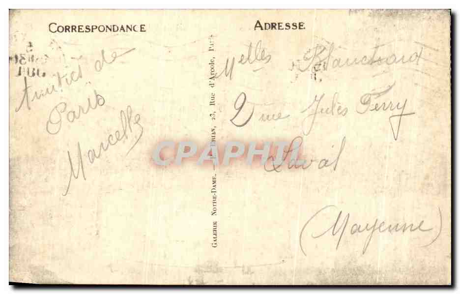 CPA Paris L'Hotel de Ville — Rückseite