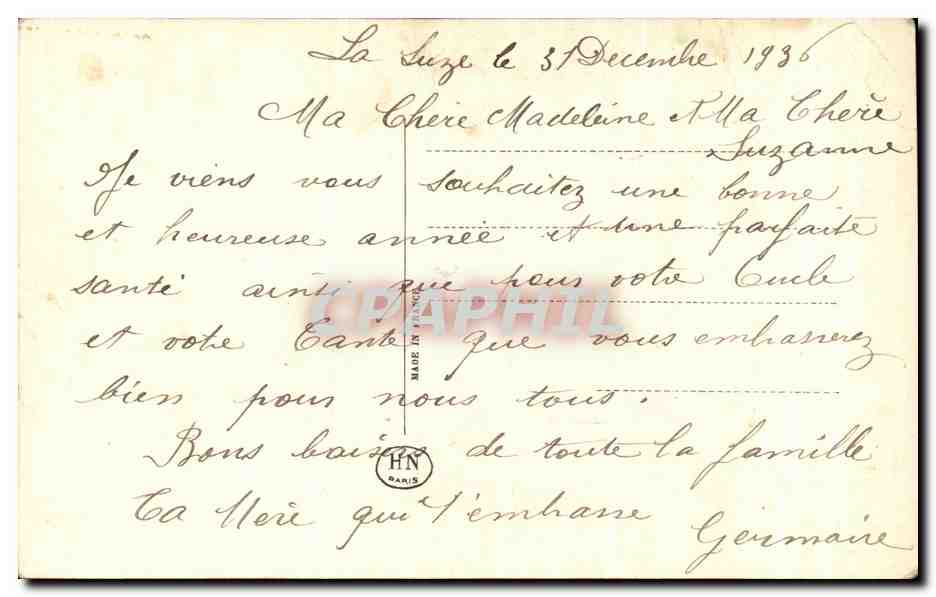 CPA Fantaisie Fleurs Fer a cheval — Verso