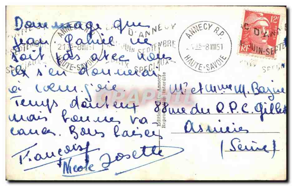 Les Gorges du Pier, Annecy — Galeries et Chemin de Fer — Édition spéciale Annecy, n° 3438 — Reverso