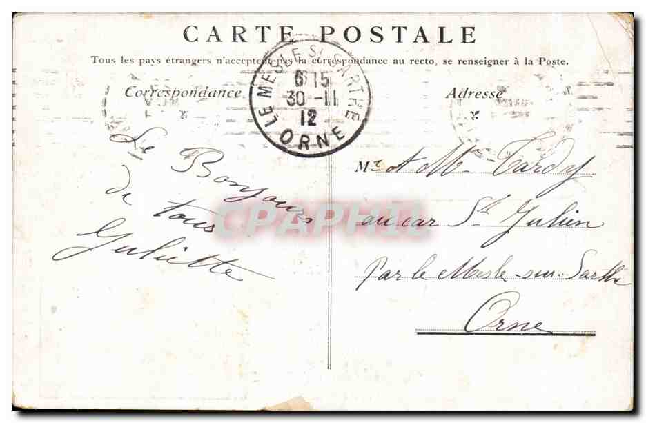 CPA Paris L'Obelisque — Verso