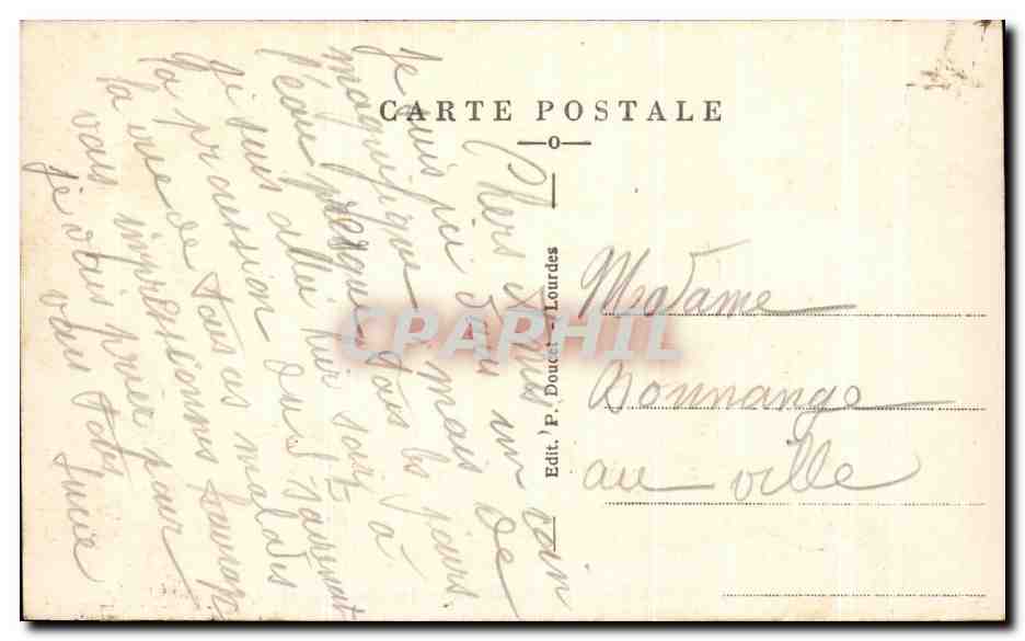 CPA Lourdes La Benediction des Malades — Verso