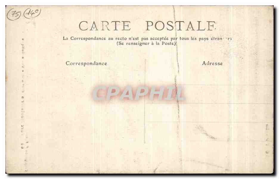 CPA Tout Paris Parc Montsouris — Verso