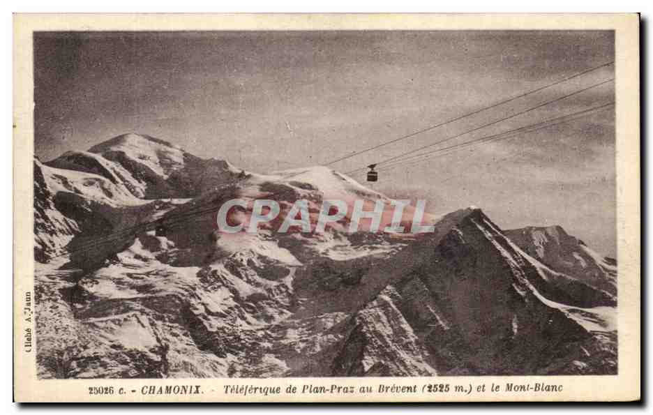 CPA Chamonix Teleferique De Plan Praz Au Brevent Et Le Mont Blanc