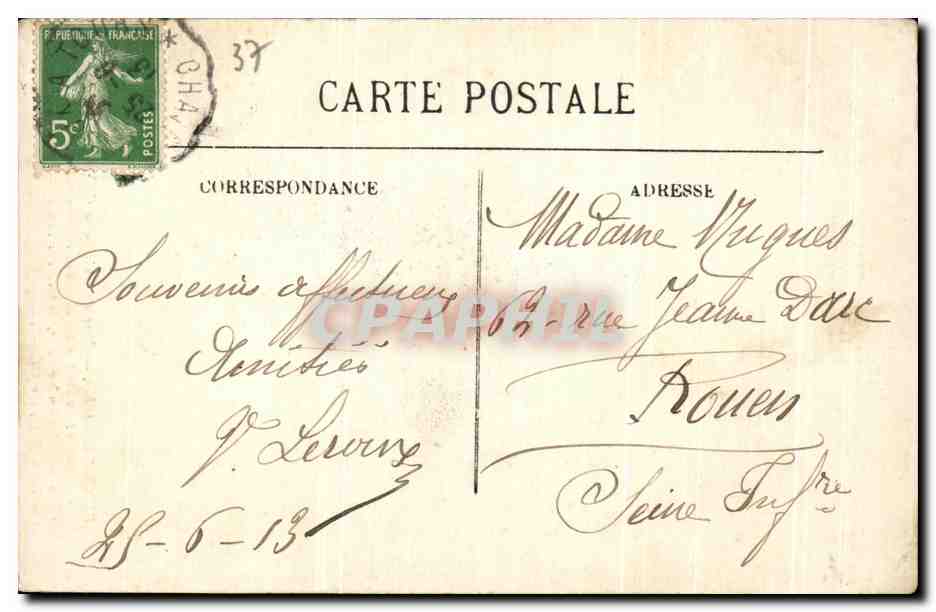 CPA Veigne Parc Du Chateau Du Courieres Fontaine — Rückseite