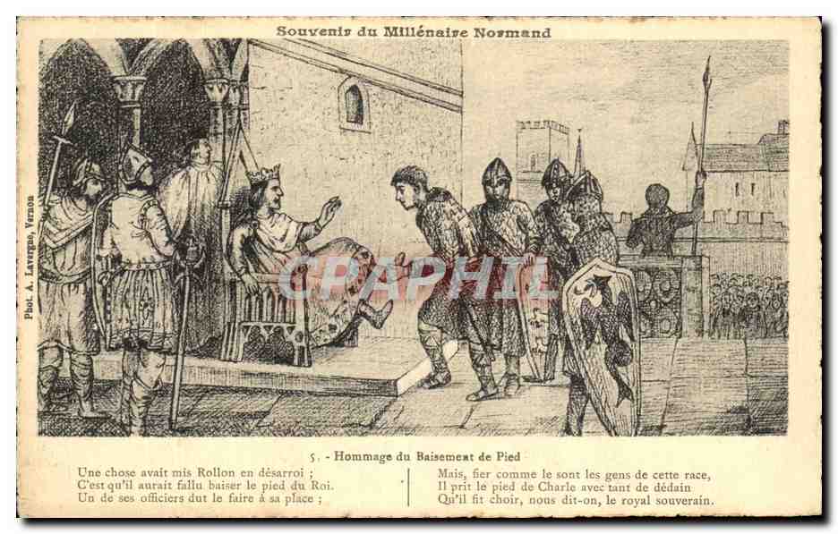 CPA Souvenir Du Millenaire Normand Hommage Du Baisemenxt De Pied 