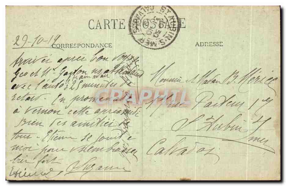CPA Vernon Chateau De Bizy — Rückseite