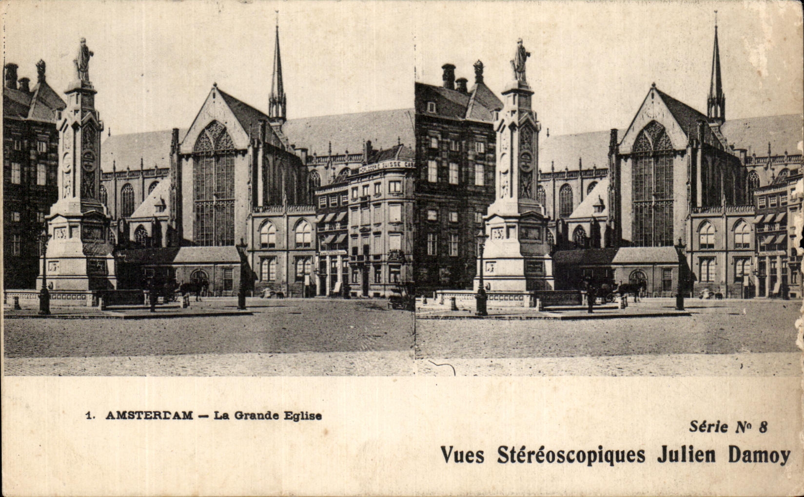 CPA Amsterdam Vues Stereoscopiques Julien Damoy La grande eglise 