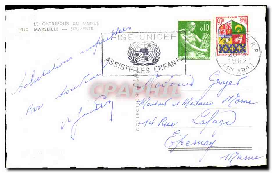 CPA Souvenir De Marseille Chateau d'If Nd de la garde Vieux port  — Rückseite