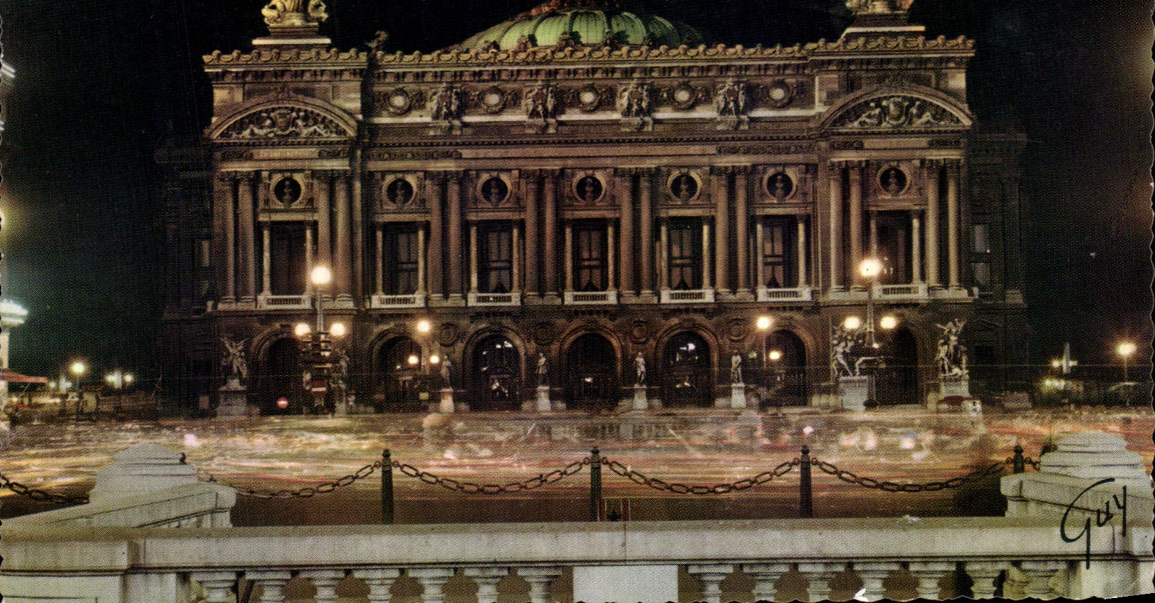 CPSM Paris Et ses Merveille Le theatre de l'Opera vu de nuit