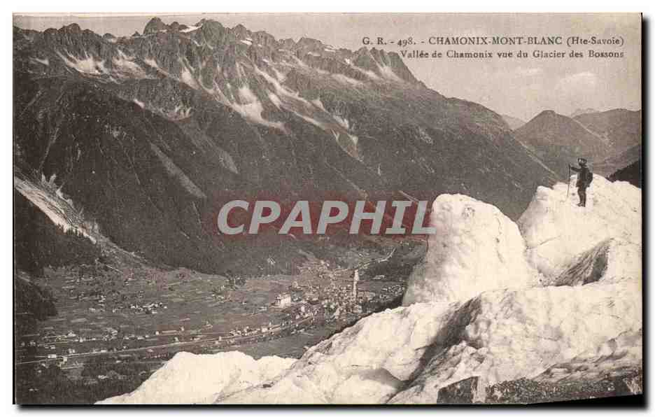 CPA Chamonix Mont Blanc Vallee de Chamonix vue deu Glacier des Bossons
