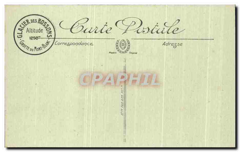 CPA Chamonix Seracs Mer de Glace — Verso