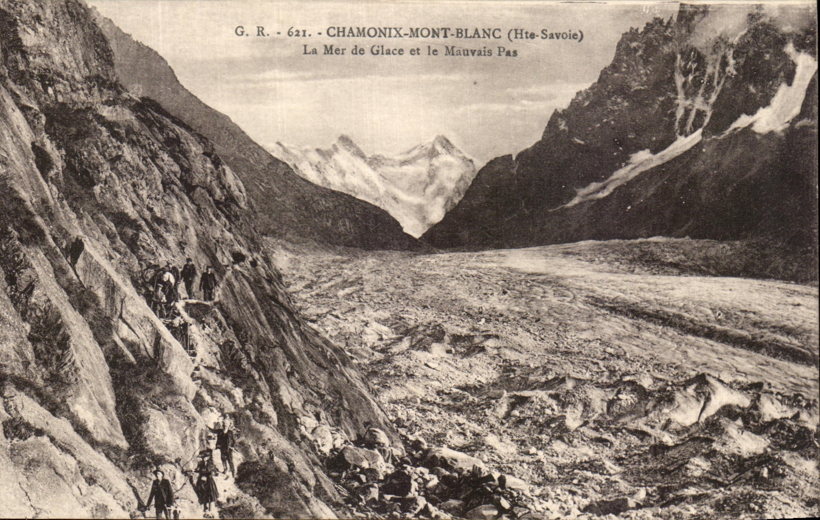 CPA Chamonix Mont Blanc La Mer de Glace et le Manvais Pas