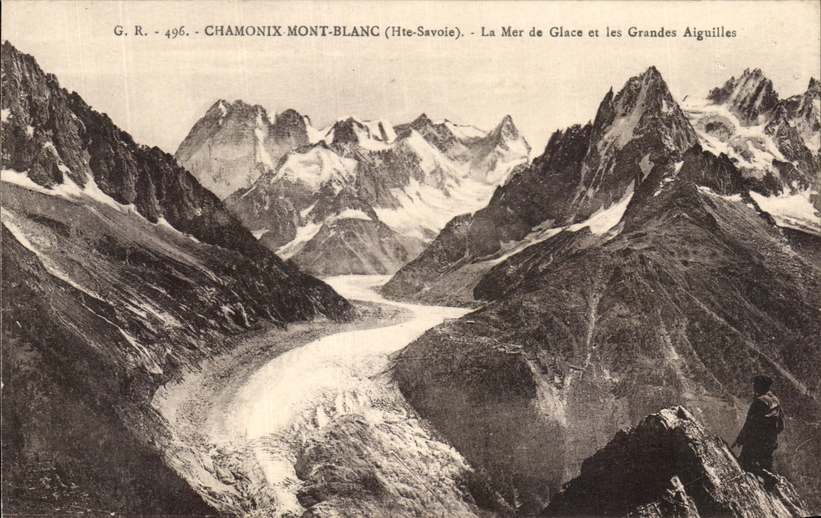 CPA Chamonix Mont Blanc La Mer de Glace et le Grandes Aiguilles
