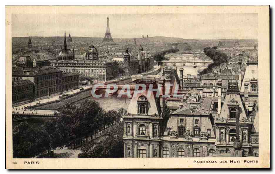 Paris — Panorama des Huit Ponts — CPAPHIL