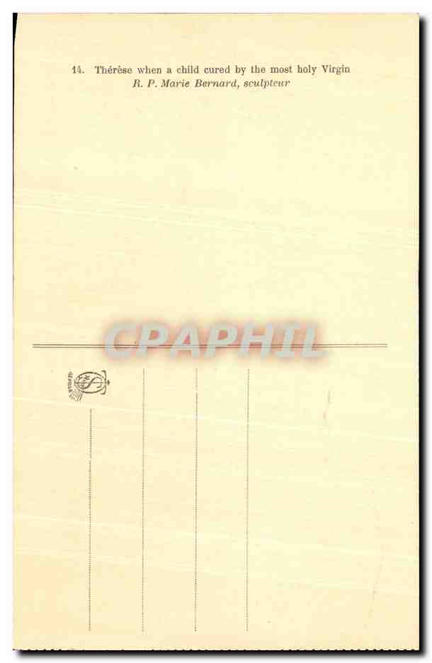 CPA Guerison De Therese Enfant Par La Tres saint Vierge lisieux — Verso