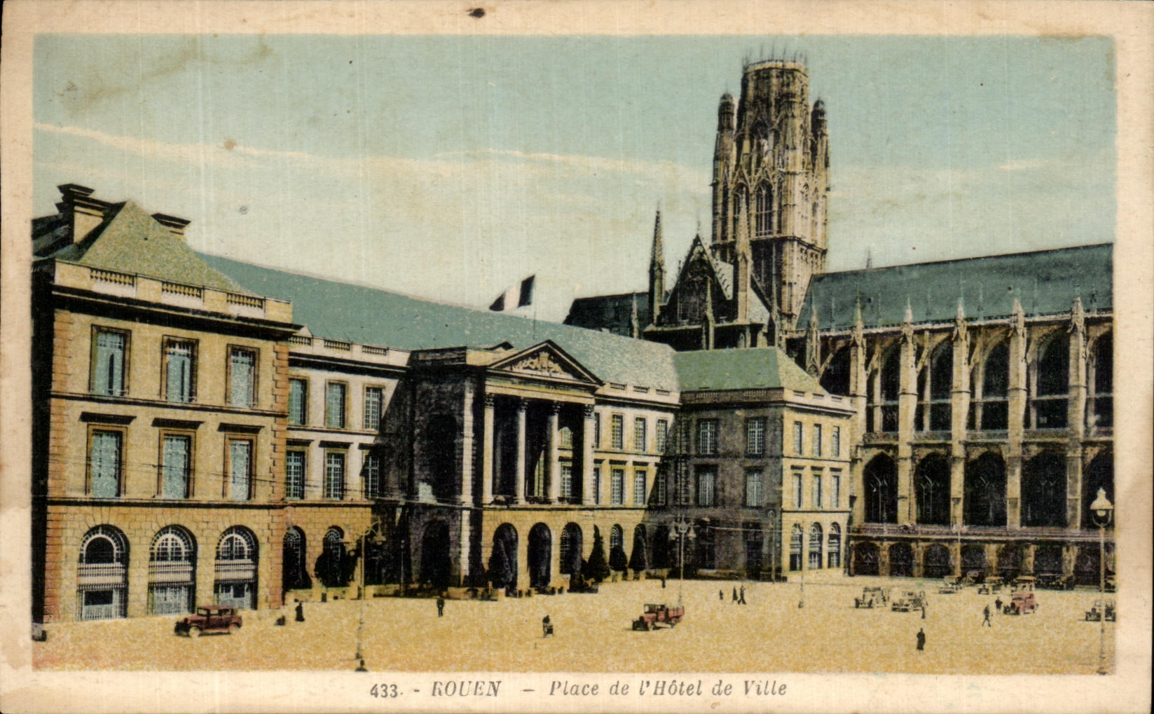CPA Rouen Place De L'hotel De Ville