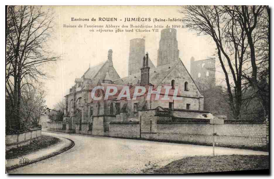 CPA Environs De Rouen Jumieges Ruines De L'ancienne abbaye des Benedictins 