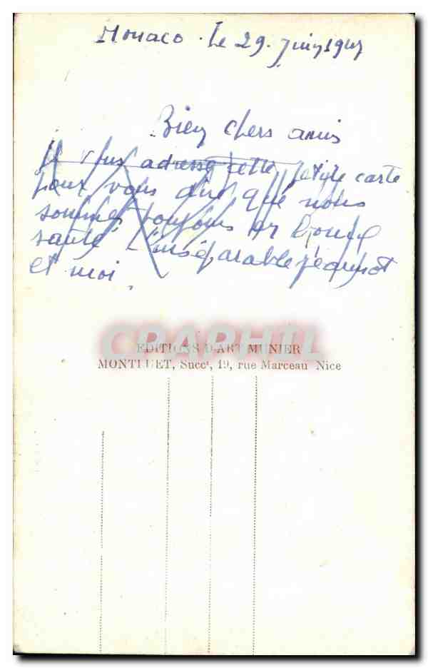 CPA Monaco La Condamine — Rückseite