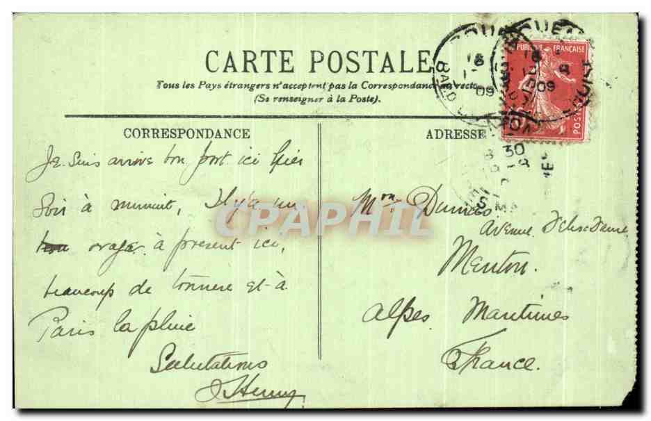 CPA Rouen La Cour du Palais de Justice — Verso