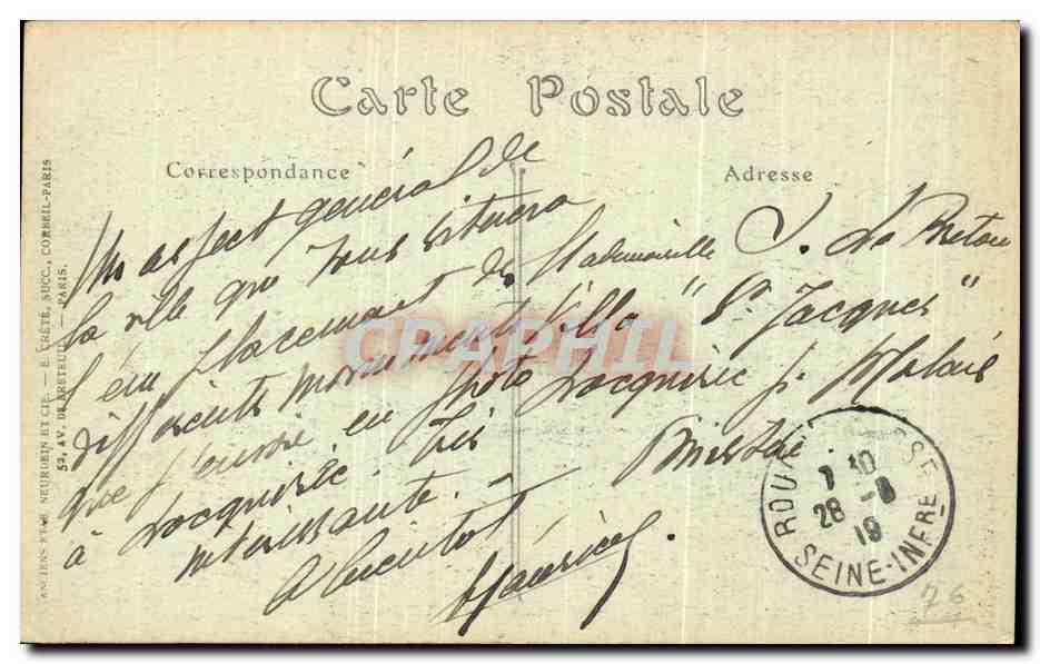 CPA Rouen Vue Generale  — Rückseite