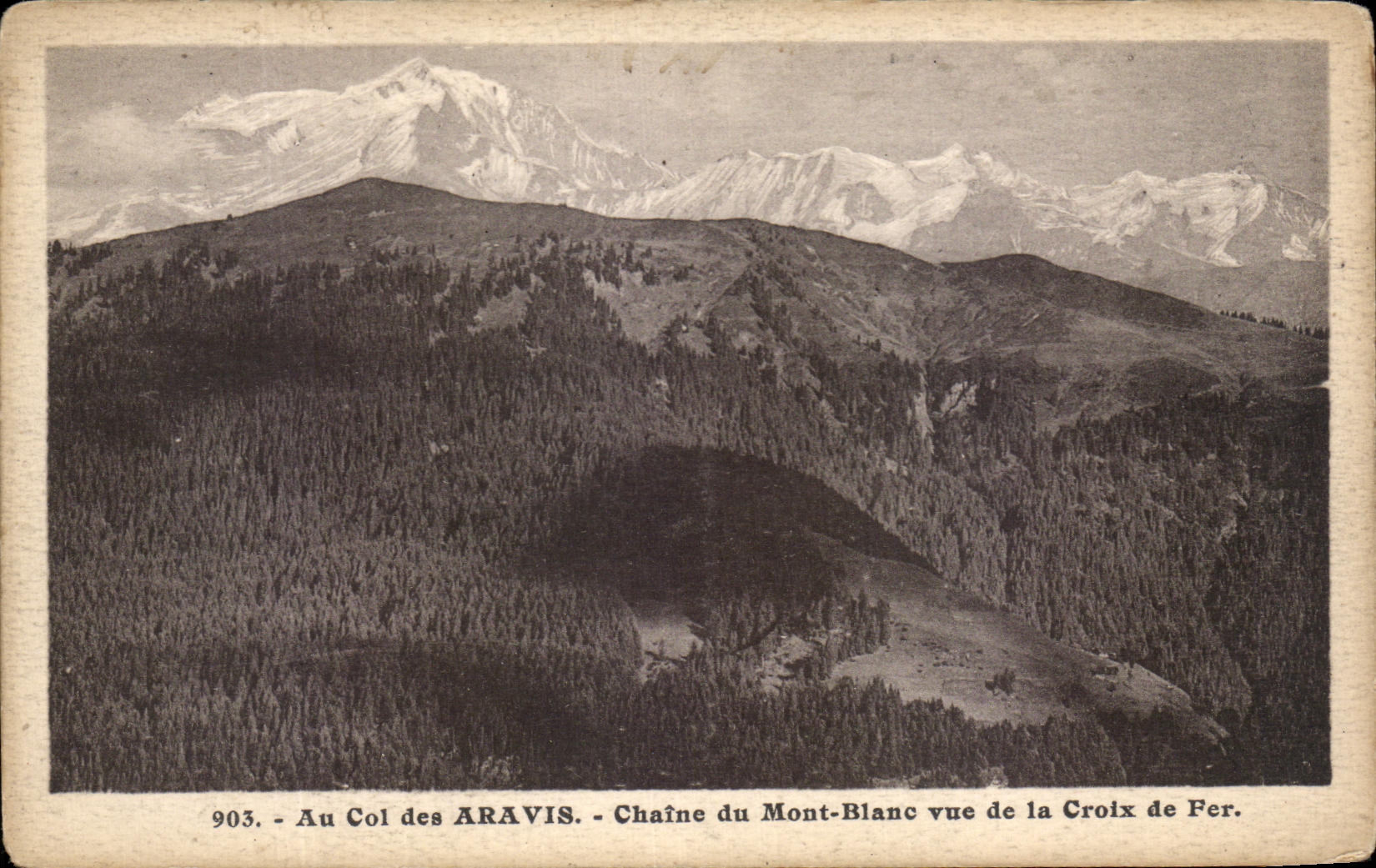 CPA Au Col Des Aravis Chaine Du Mont Blanc vue de la Croix de Fer