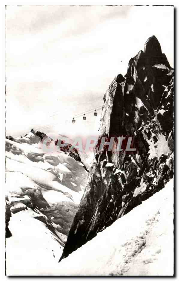 CPA Chamonix Mont Blanc Teleferique de l'Aiguille du mfd Les Telebennes de la Vallee Blancehe et le Mont Blance du Tacul