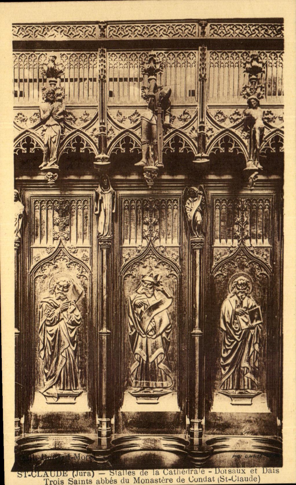 St-Claude (Jura) — Stalles de la Cathédrale — Dorsaux et Dais — Trois Saints abbés du Monastère de Condat (St-Claude)