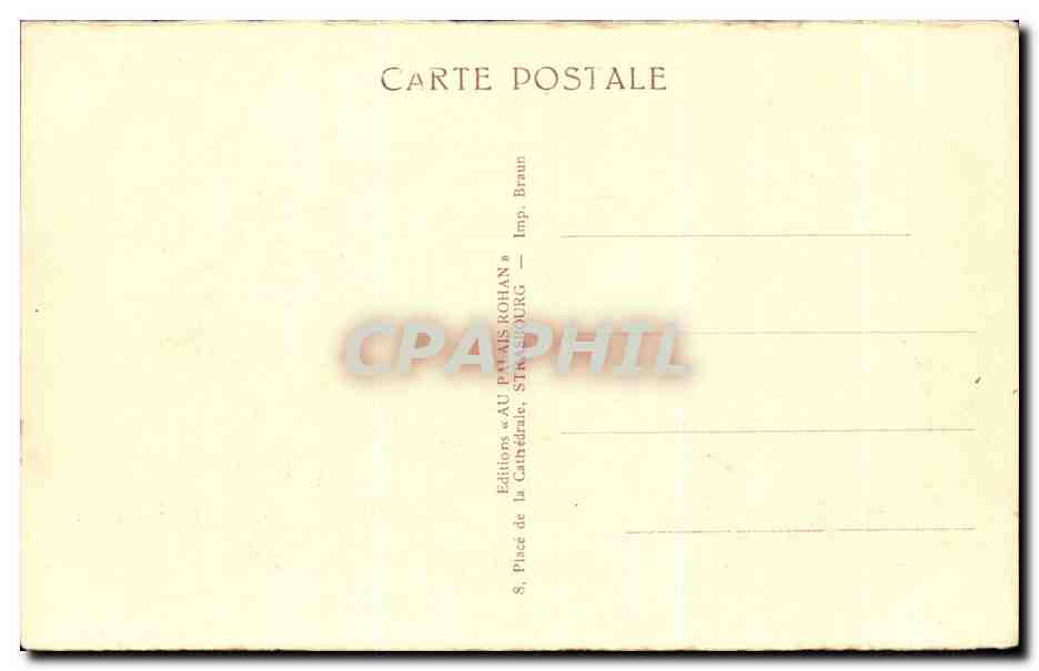 CPA Strasbourg La Cathedrale Portail Central — Verso