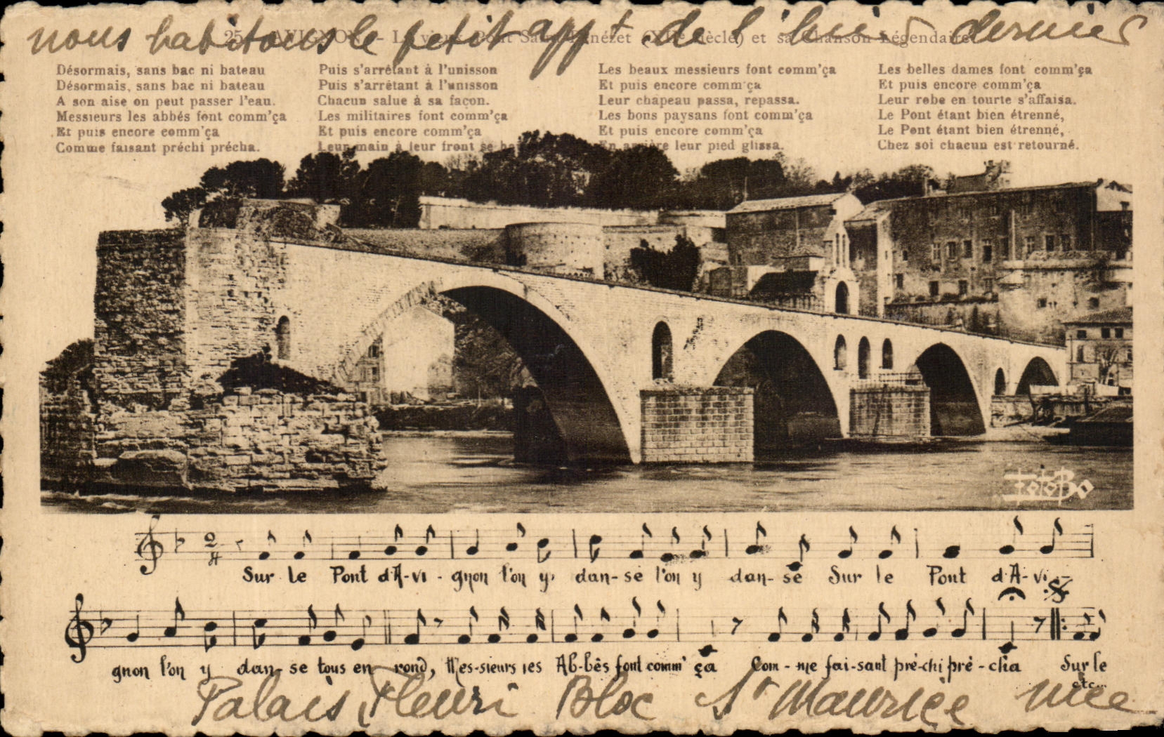 CPA Sur le Pont Avignon 