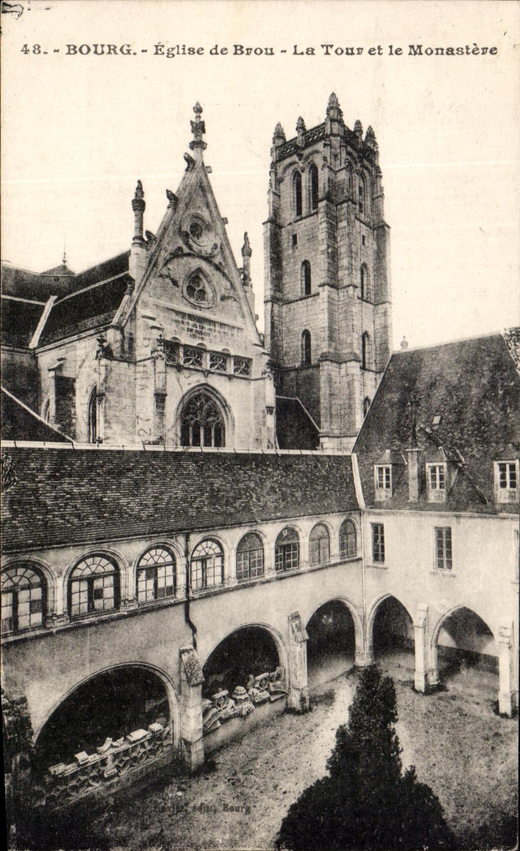 Bourg - Église de Brou - La Tour et le Monastère — éditeur Le Jour, n°48