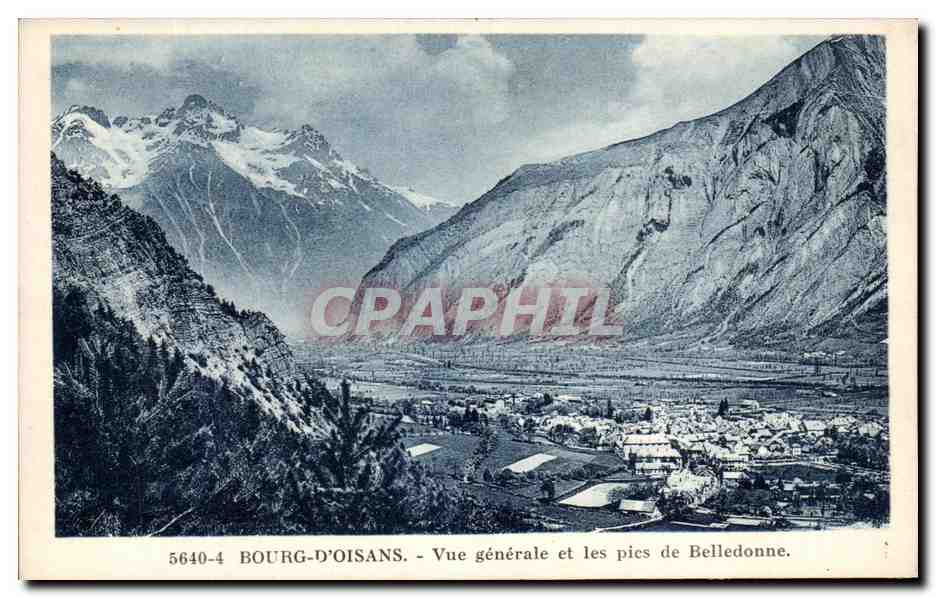 Bourg-d'Oisans - Vue générale et les pics de Belledonne